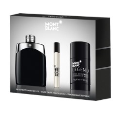 MONT BLANC LEGEND MEN 3 PCS EDT SP 3.4 oz with 2.5 oz DEO + mini