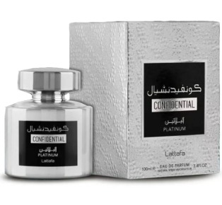 Lattafa Confidential Platinum  Unisex EDP Spray 3.4 oz