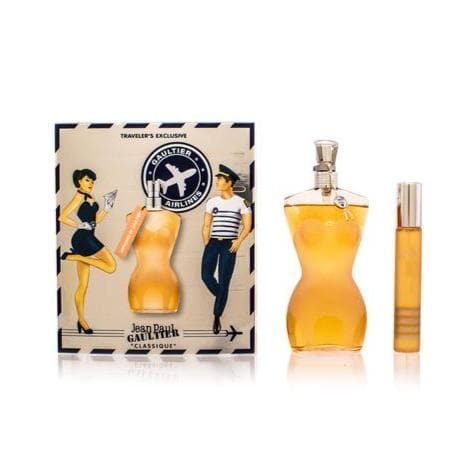 Jean Paul Gaultier Classique 2-Piece  Set for Women – EDT Spray 3.3 oz & 0.68 oz Travel EDT Spray