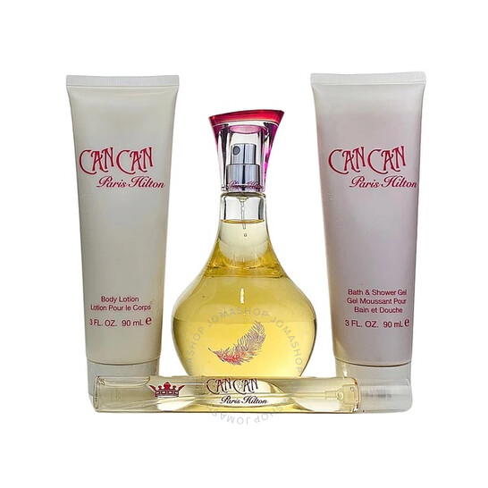 Paris Hilton Can 4-Piece Gift Set for Women – 3.4 oz EDP Spray, 0.34 oz EDP Spray, 3 oz Body Lotion, 3 oz Bath & Shower Gel 