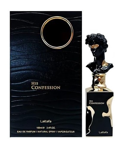 Lattafa His Confession Men's EDT Spray 3.4 Oz