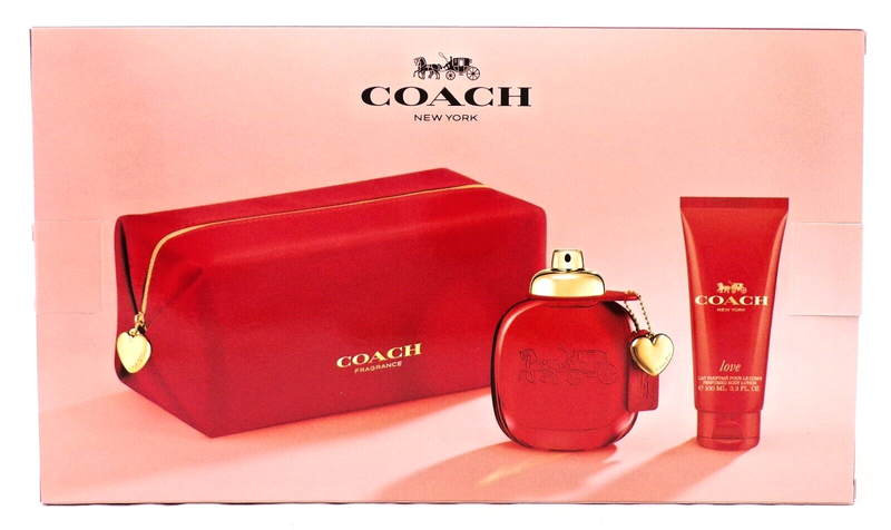 Coach Love Women 3PCS Set 3.0 oz Edp with  3.4 oz BL   & Pouch