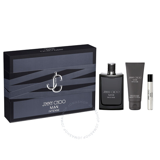 JIMMY CHOO MAN INTENSE 3 PCS SET 3.3 oz EDT with mini & 3.3 oz SG