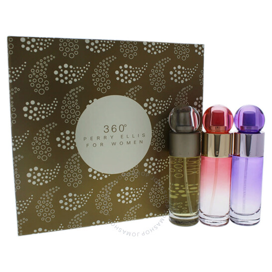 360 TRIO W 3PCS 1.0 oz  Regular with 1.0 oz CORAL &  1.0 oz Purple EDP  