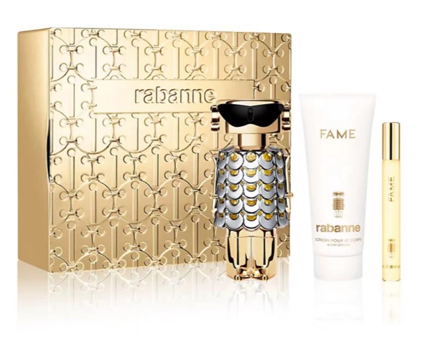 Paco Rabanne Fame 3-Piece Gift Set for Women – 2.7 oz EDP, 3.4 oz Body Lotion, 0.34 oz Travel Spray