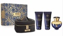 Versace Ladies Dylan Blue Gift Set – 4 Pieces: 3.4 oz EDP Spray, 3.4 oz Body Lotion, 3.4 oz Shower Gel, and a Cosmetic Case