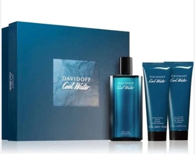 COOL WATER EDT Men's 3PC  4.2 oz edt SP with 2.5 oz After Shave Balm & 2.5oz Shower Gel