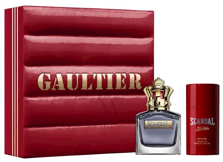 Jean Paul Gaultier Men's Scandal Gift Set 2 Pieces: 3.4oz EDT Spray, 2.6oz Alcohol-Free Deodorant. 