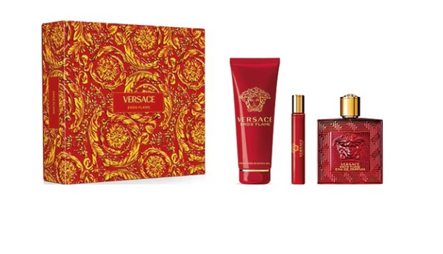 VERSACE EROS FLAME 3PC EDP Spray 3.4 oz with Shower Gel & mini for Men's