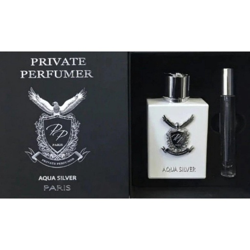 Aqua Silver EDP 2-Piece Set for Men by Private Perfumer: 3.4 oz & 0.34 oz