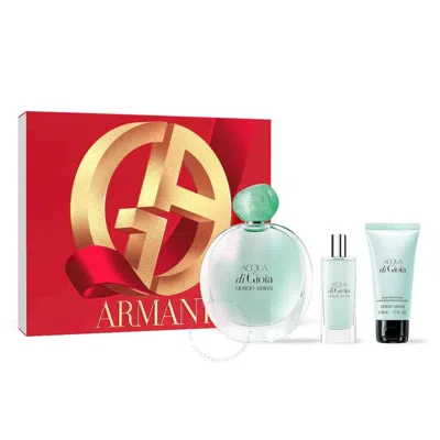 Giorgio Armani Acqua Di Gioia 3-Piece Gift Set for Women – 3.4 oz EDP Spray, 0.5 oz EDP Spray, 1.7 oz Body Lotion 