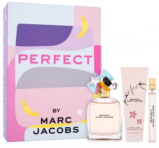 Marc Jacobs Perfect 3-Piece Gift Set for Women – 3.4 oz EDP, 2.5 oz Body Lotion, 0.34 oz EDP