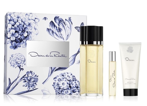 Oscar de la Renta 3-Piece Gift Set for Women – 3.4 oz EDT Spray, 3.4 oz Body Lotion, Mini 