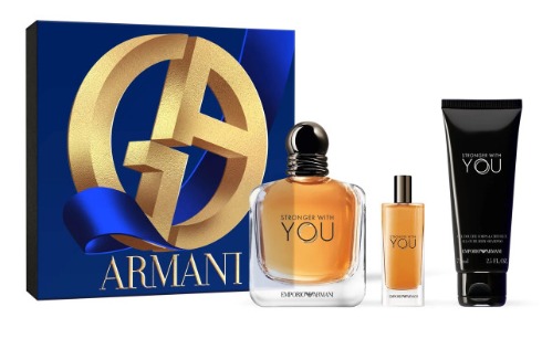 Emporio Armani Stronger With You 3-Piece Gift Set: 3.4oz EDT, 0.5oz Travel Size, 2.5oz Shower Gel