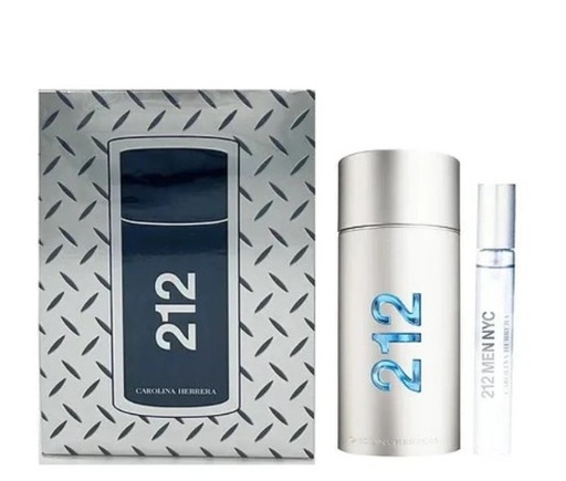 Carolina Herrera Men's 212 Gift Set 2 Pieces: 3.4oz Eau de Toilette Spray, 0.34oz Eau de Toilette Spray