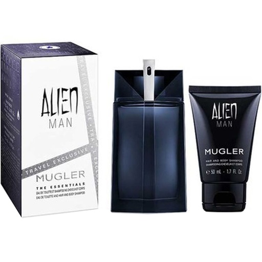 Alien Man by Thierry Mugler for Men - 2 Pc Gift Set: 3.4oz EDT Spray & 1.7oz Hair and Body Shampoo