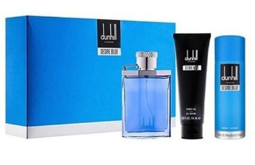 Dunhill Desire Blue 3-Piece Set for Men: 3.4 oz Eau de Toilette Spray, 3 oz Shower Gel, and 6.6 oz Body Spray