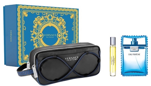 Versace EAU FRAICHE EDT SP 3.4 oz with Mini & Bag for Men's