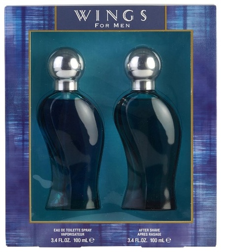 Wings Men by Giorgio B. Hills Set – 2 Pieces: 3.4oz EDT Spray & 3.4oz After Shave